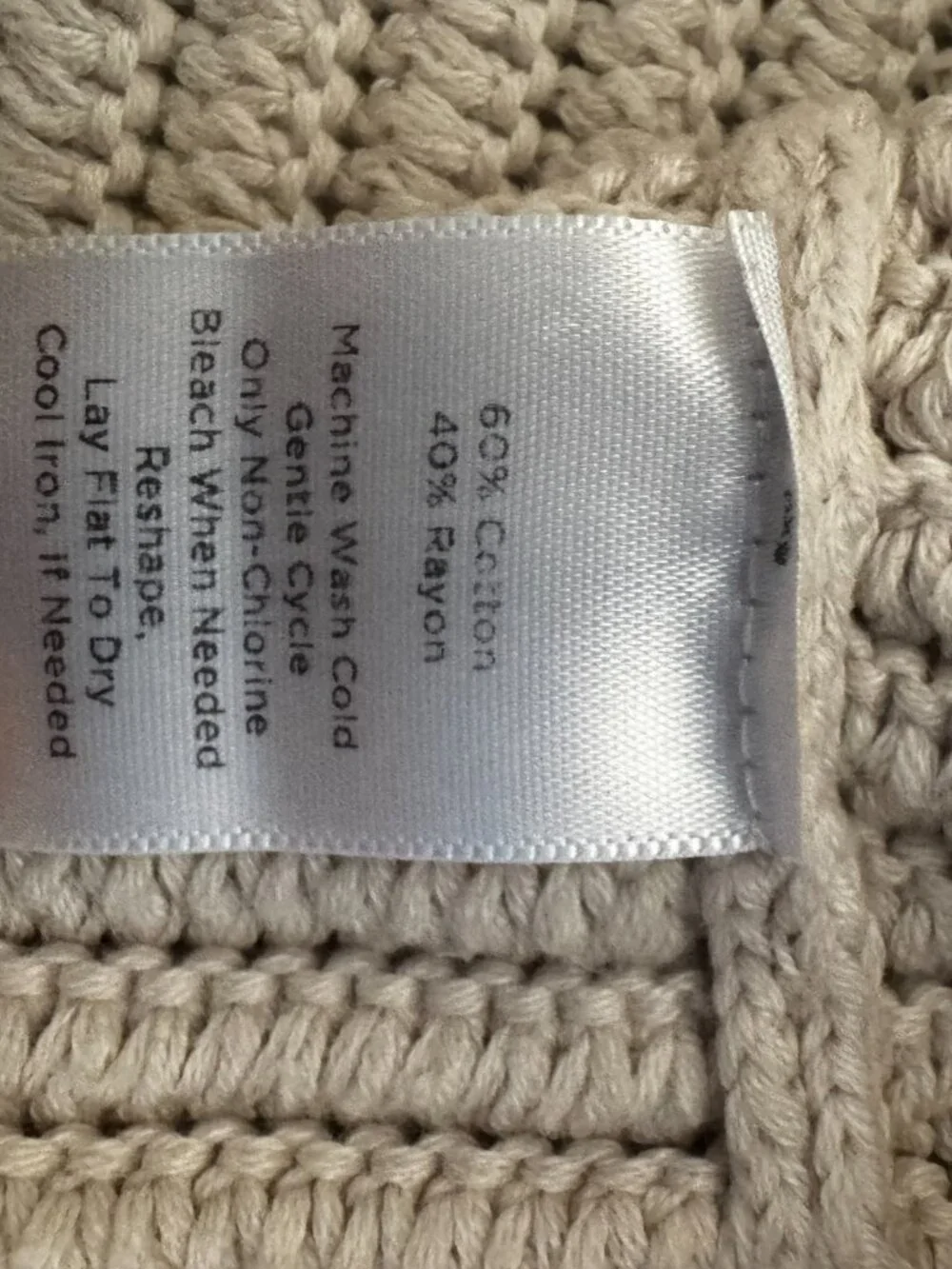 Talbots Oatmeal Cotton Blend Costal Nautical Knit 4-Button Cardigan - Large